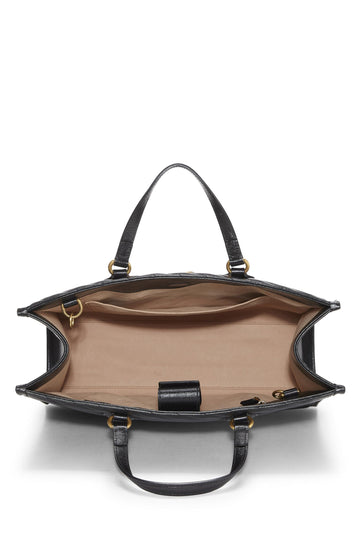 Gucci,  Black Leather Marmont Handle Bag Medium, Black