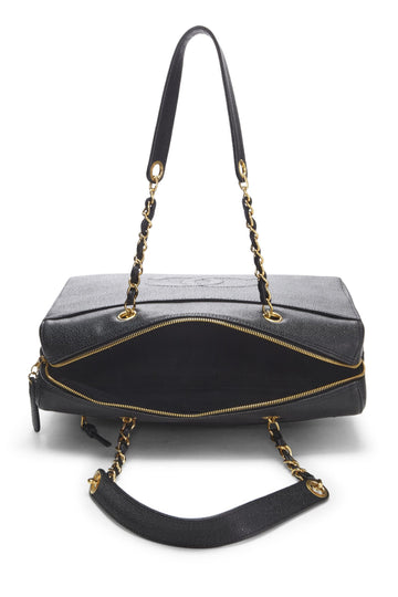 Chanel,  Black Caviar Zip Tote Small, Black