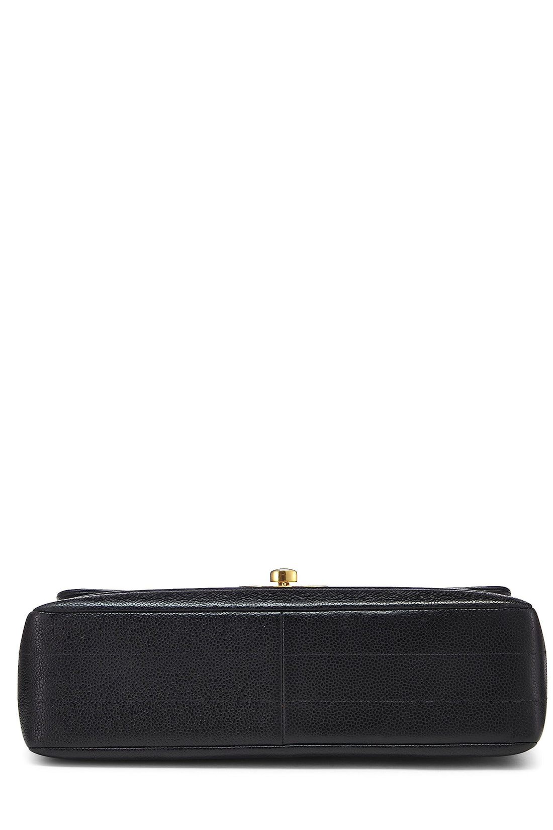 Chanel,  Black Horizontal Caviar Half Flap Jumbo, Black