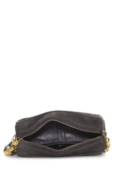 Chanel,  Grey Suede Pocket Camera Bag Mini, Grey
