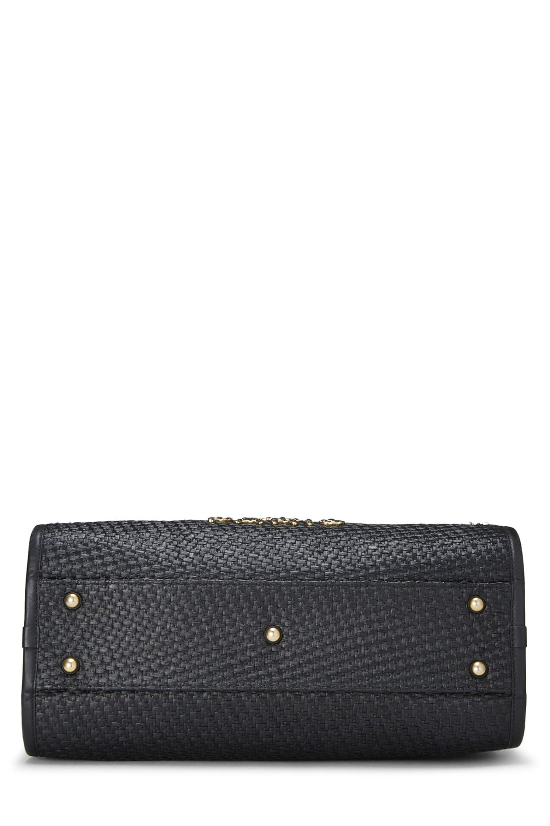 Chanel,  Black & Natural Woven Raffia Deauville Tote Medium, Black