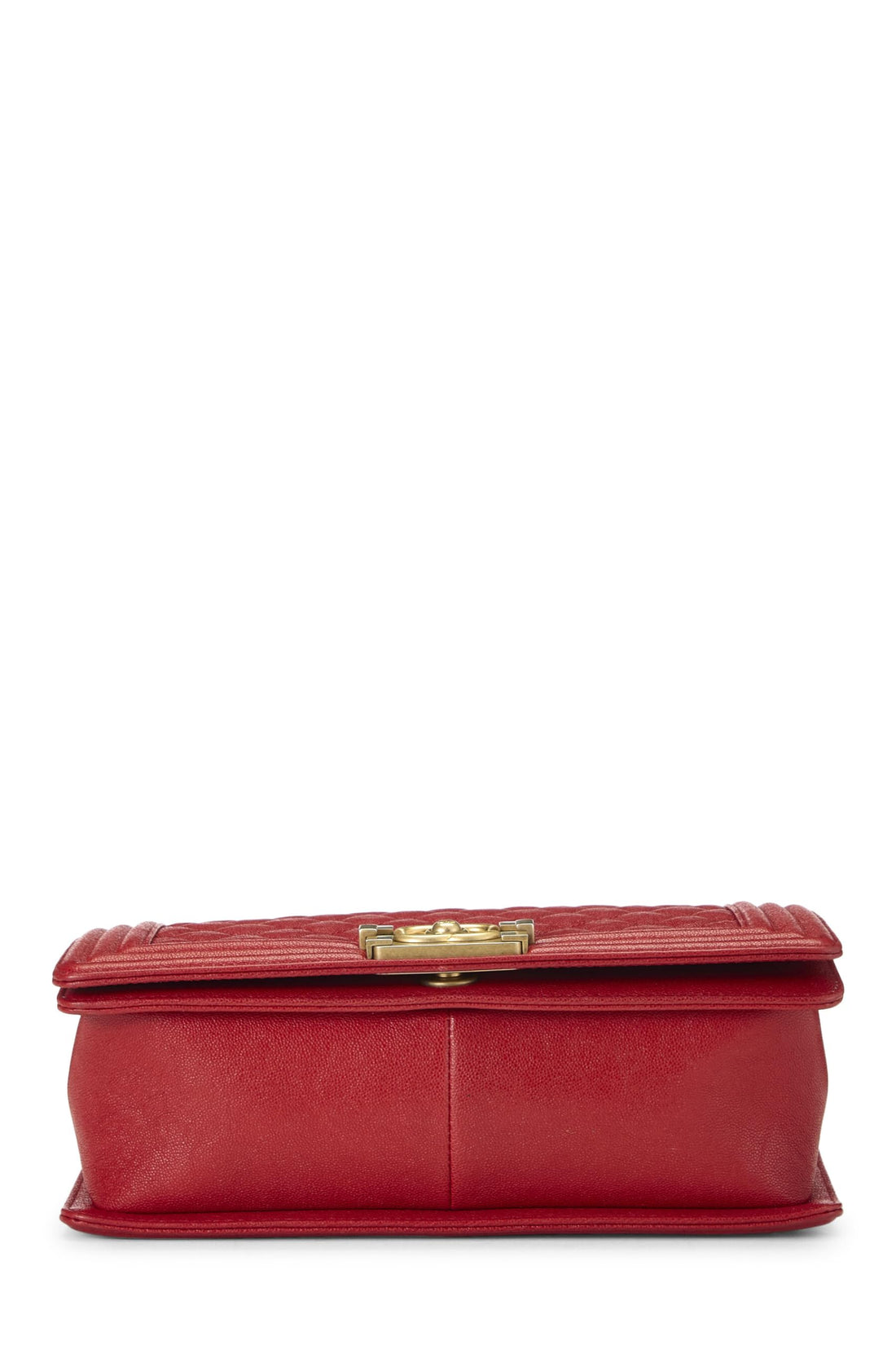 Chanel,  Red Quilted Caviar Boy Bag Medium, Red