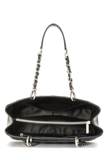Chanel,  Black Quilted Caviar Grand Shopping Tote (GST), Black