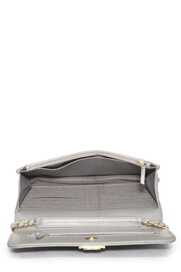Chanel,  Grey Caviar Boy Wallet on Chain (WOC), Grey