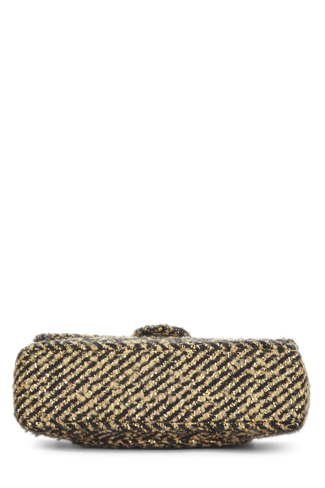 Chanel,  Black & Metallic Tweed Half Flap Medium, Gold