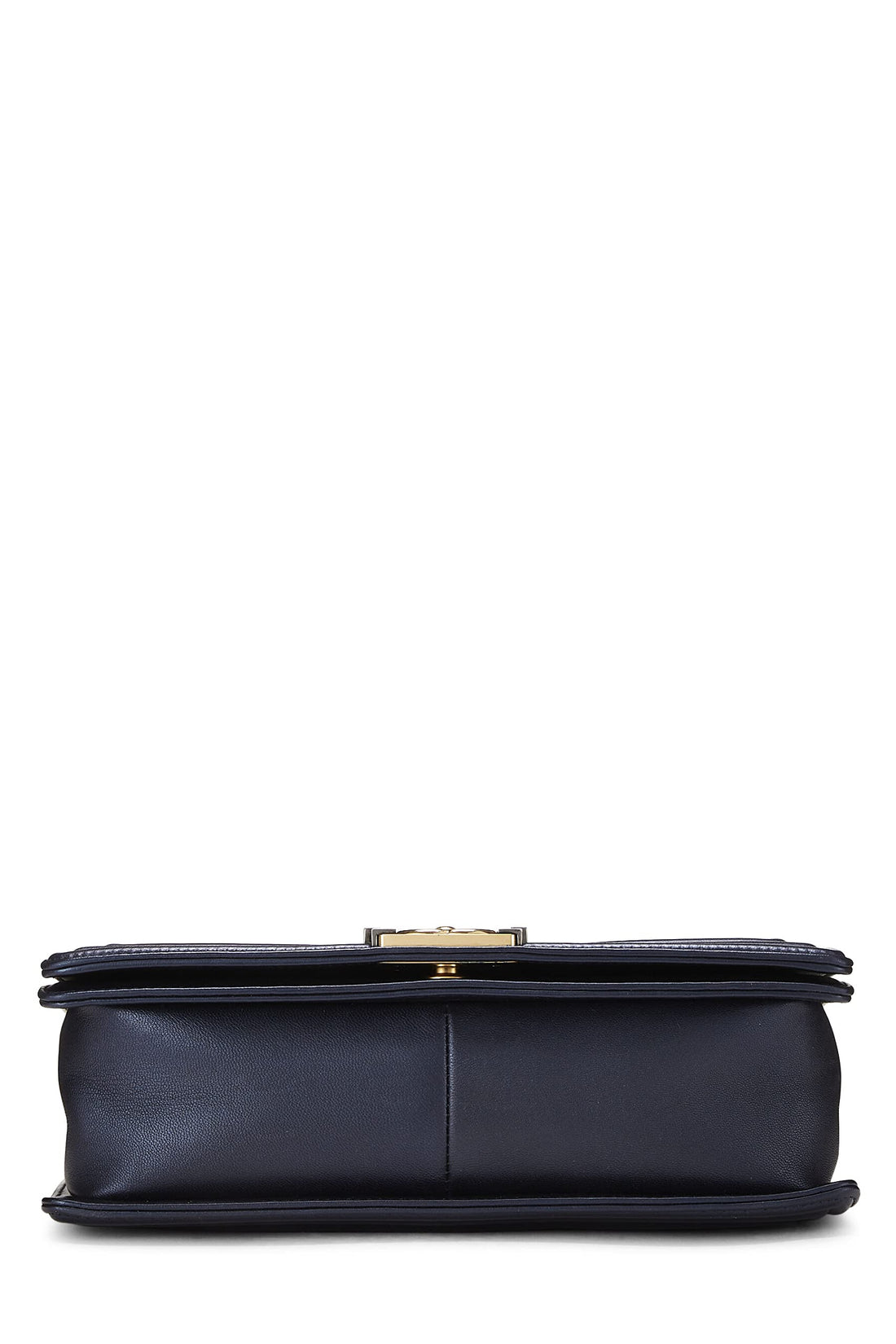 Chanel,  Navy Cube Embossed Calfskin Boy Bag Large, Navy