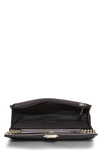 Chanel,  Brown Quilted Caviar Boy Wallet on Chain (WOC), Brown