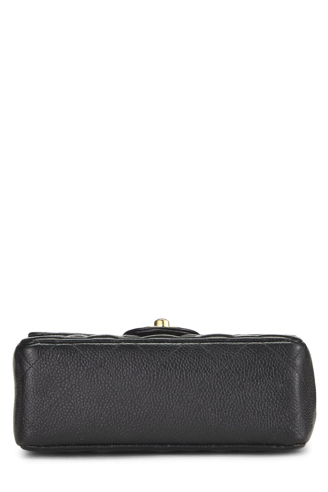 Chanel,  Black Quilted Caviar Half Flap Mini, Black