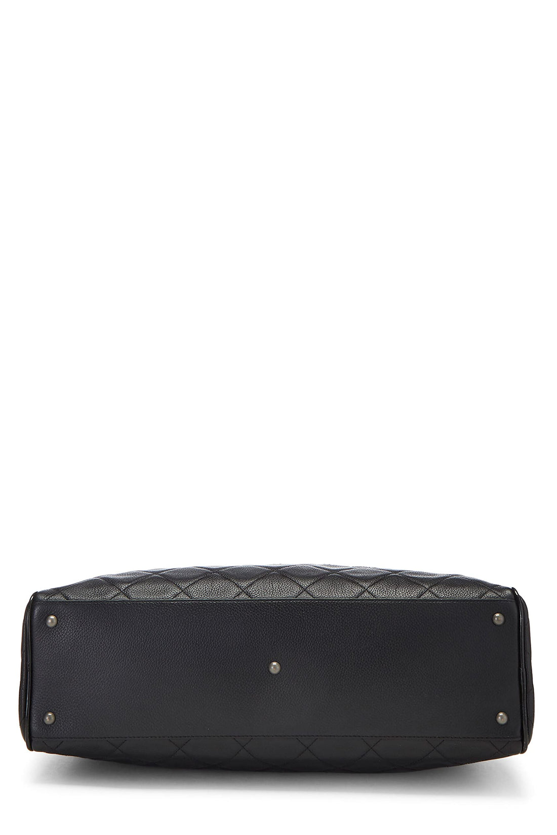 Chanel,  Black Quilted Caviar Bowler Medium, Black