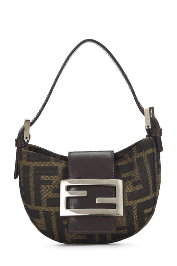 Fendi,  Brown Zucca Canvas Croissant Mini, Brown