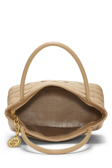 Chanel,  Beige Quilted Caviar Medallion Tote, Beige