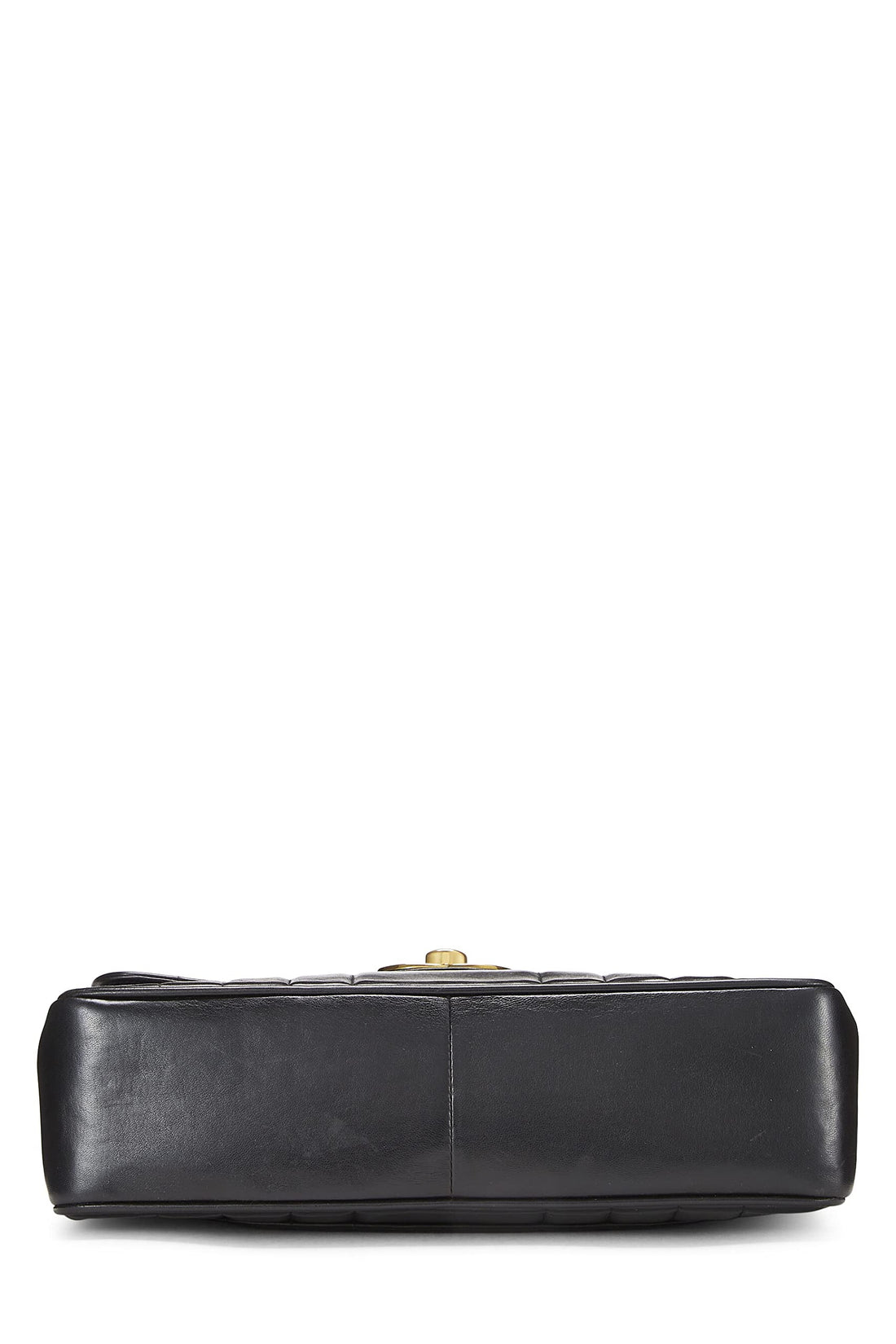 Chanel,  Black Vertical Lambskin Half Flap Jumbo, Black