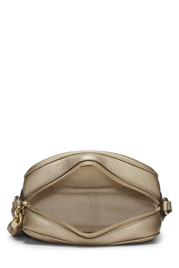Gucci,  Gold Metallic Grained Leather Soho Disco, Gold
