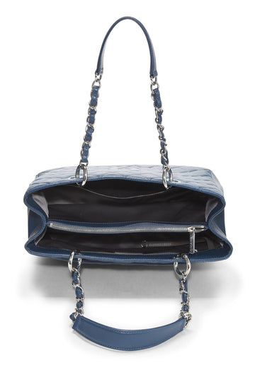 Chanel,  Beige Quilted Caviar Grand Shopping Tote (GST), Blue