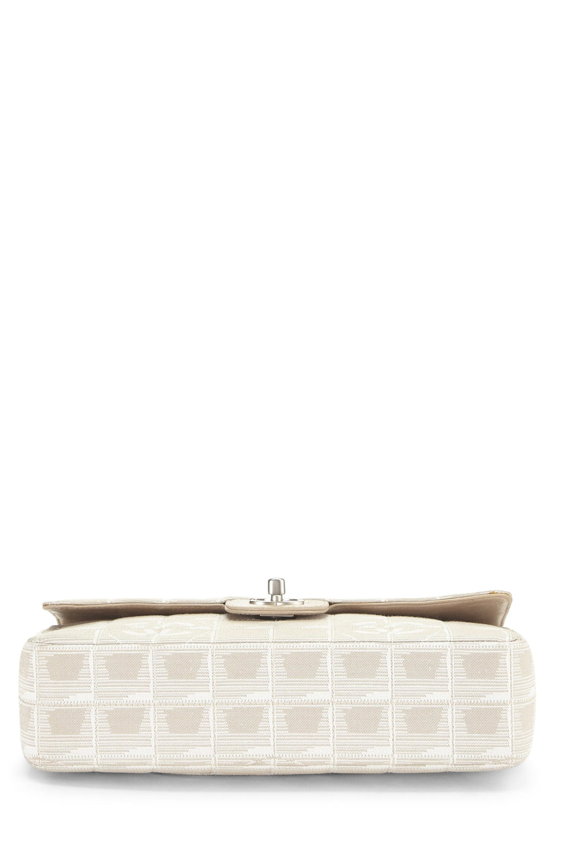 Chanel,  Beige Nylon Travel Line Half Flap Medium, Beige