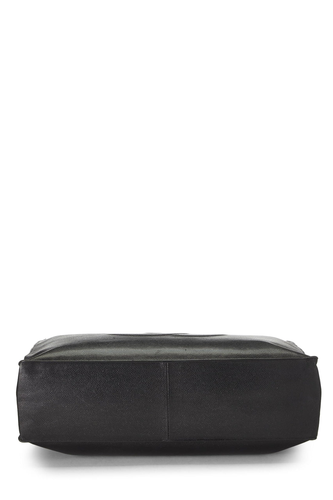 Chanel,  Black Caviar Flat Chain Handle Tote Medium, Black
