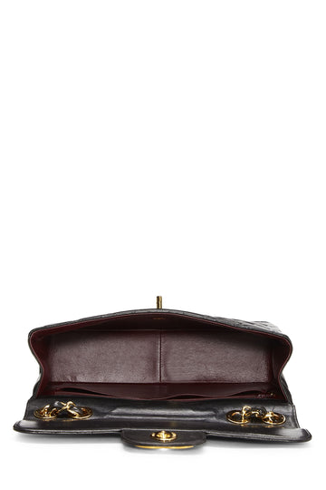 Chanel,  Black Quilted Lambskin Half Flap Jumbo, Black