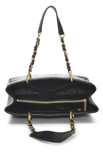 Chanel,  Black Quilted Caviar Grand Shopping Tote (GST), Black