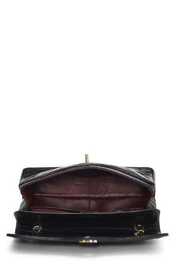 Chanel,  Black Quilted Lambskin Paris Limited Double Flap Medium, Black