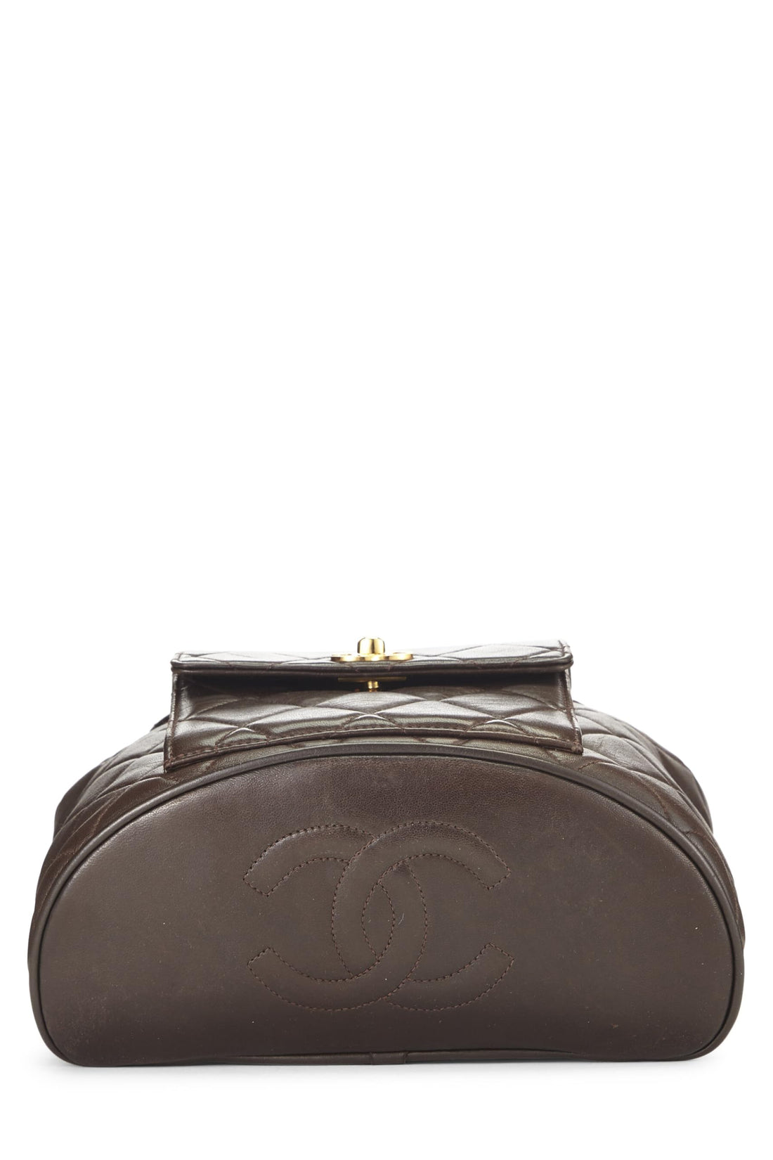Chanel,  Brown Quilted Lambskin 'CC' Classic Backpack Small, Brown