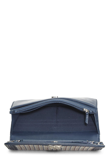 Chanel,  Blue Embellished Boy Wallet on Chain (WOC), Blue