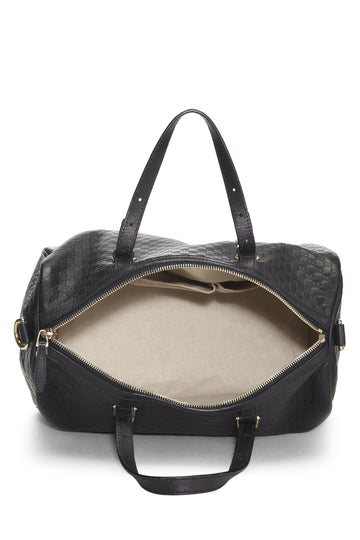 Gucci,  Black Microguccissima Leather Boston Bag, Black
