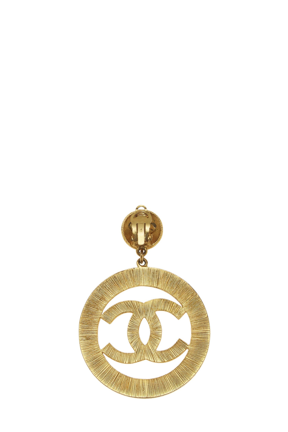 Chanel,  Gold 'CC' Dangling Sunburst Earrings Large, Gold