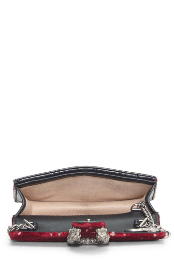 Gucci,  Burgundy GG Velvet Dionysus Shoulder Bag Mini, Red