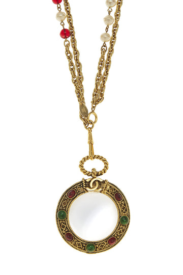 Chanel,  Gold & Multicolor Gripoix Loupe Necklace, Multi
