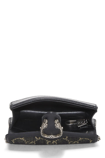 Gucci,  Black Denim Dionysus Crossbody Super Mini, Black