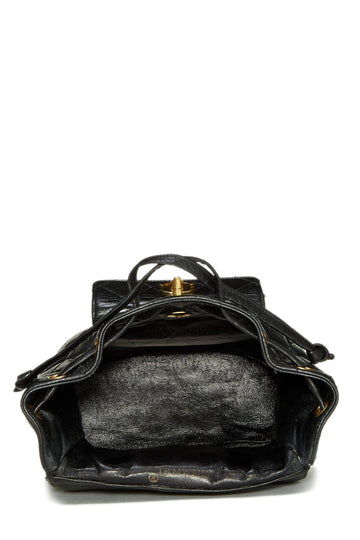 Chanel,  Black Quilted Lambskin 'CC' Classic Backpack Medium, Black