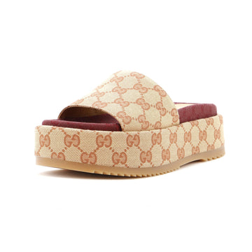 Women's Angelina Platform Slide Sandals GG Canvas