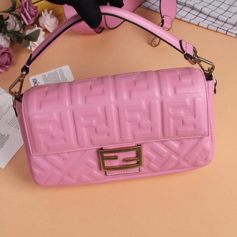 Makersluxe - Baguette Nappa Shoulder Bag Pink