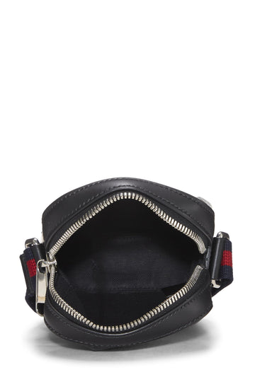 Gucci,  Black GG Supreme Canvas Vertical Web Messenger Mini, Black