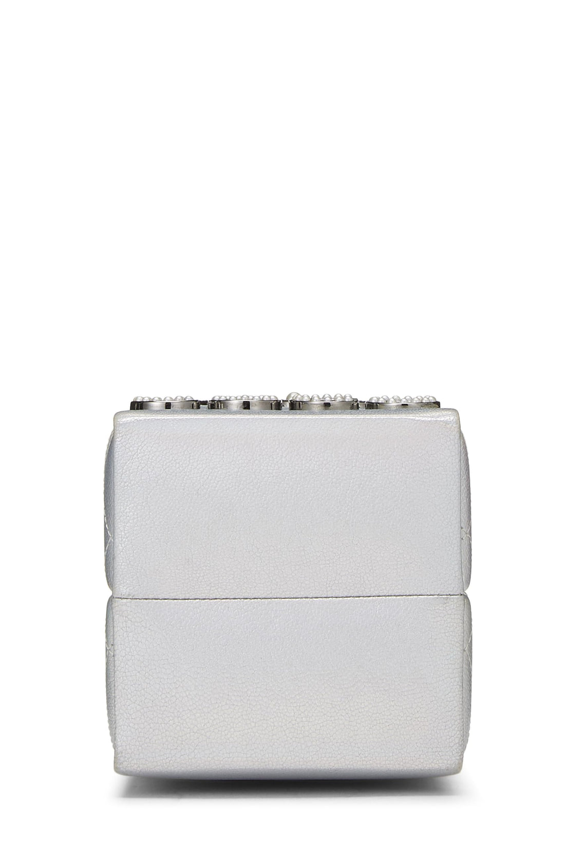 Chanel,  Metallic Silver Leather Coco Milk Carton Bag, Silver