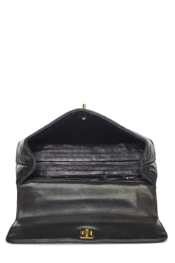 Chanel,  Black Quilted Lambskin Kelly, Black