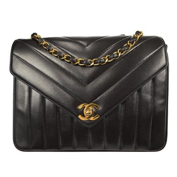 Chanel 1991-1994 Chevron Stitch Letter Flap Small Lambskin