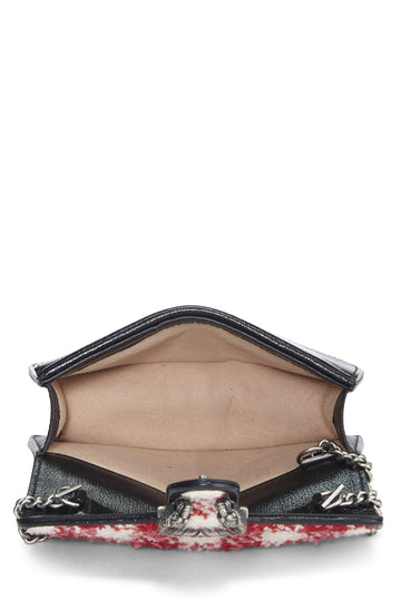 Gucci,  Red & White Tweed Dionysus Shoulder Bag Small, Multi