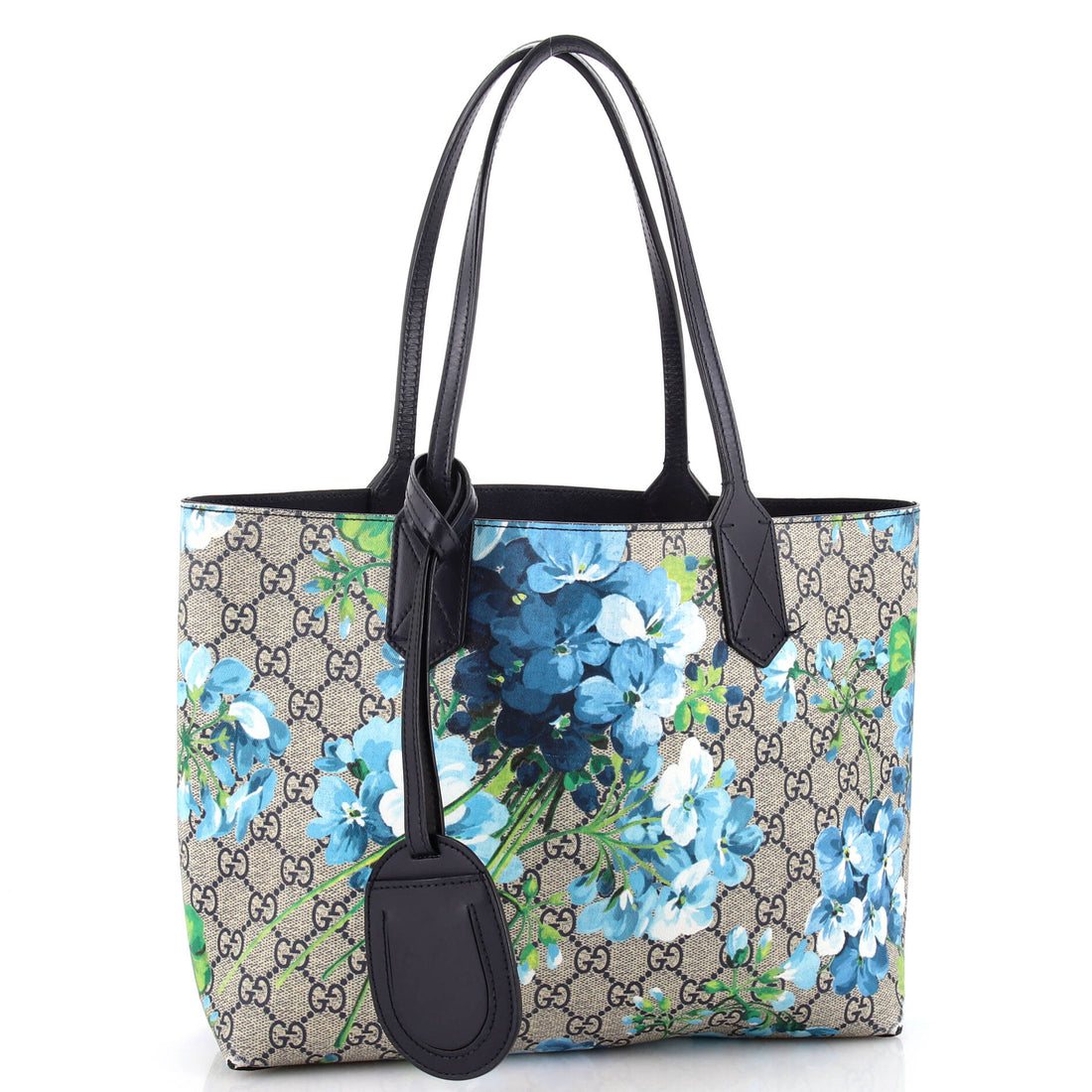Reversible Tote Blooms Print Leather Small