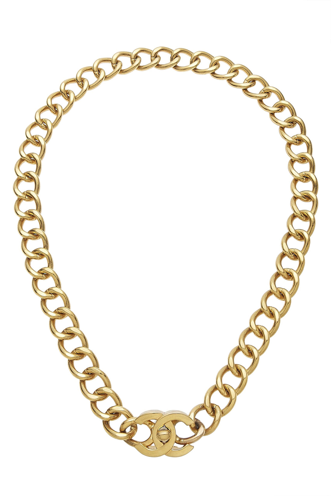 Chanel,  Gold 'CC' Turnlock Necklace Large, Gold