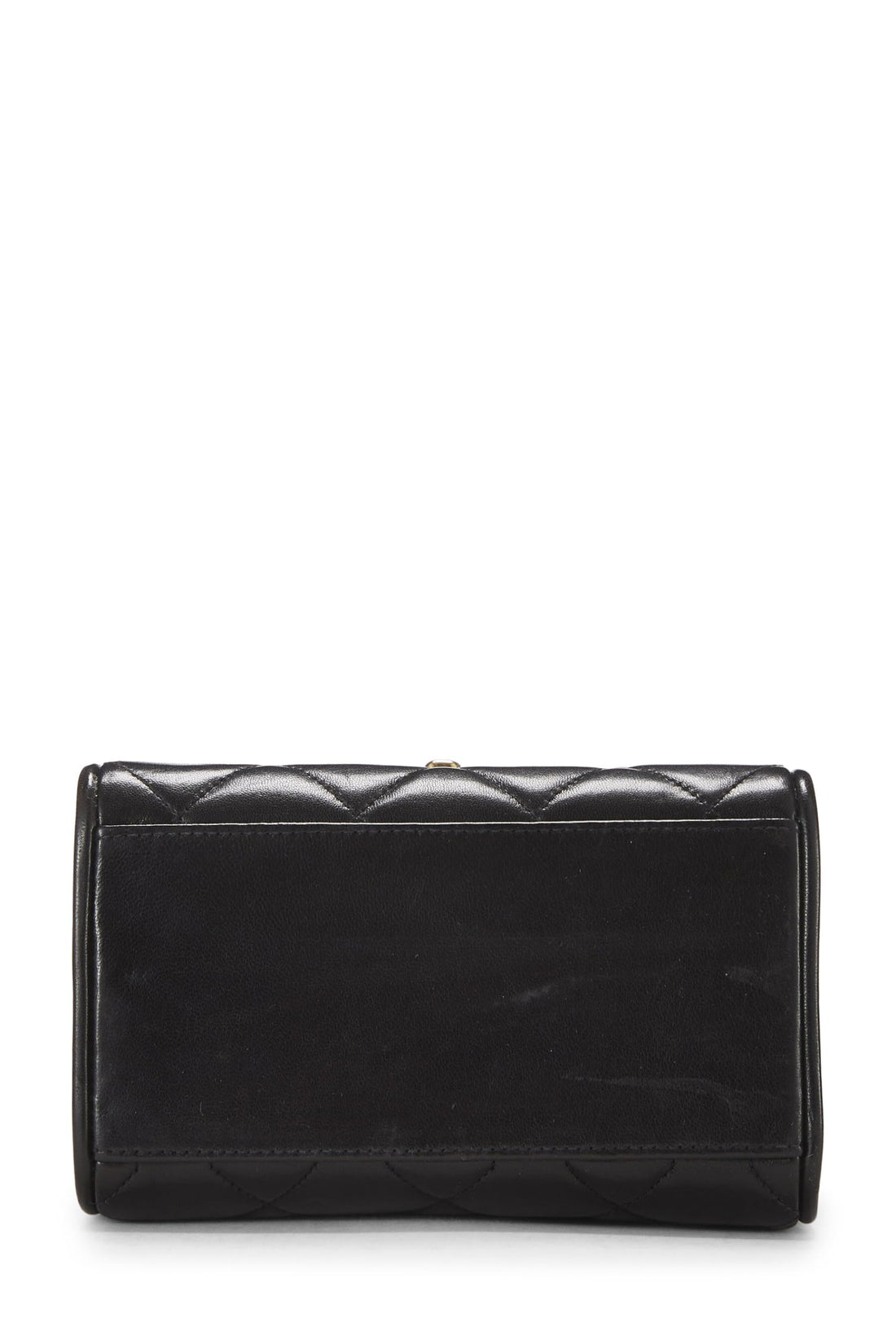 Chanel,  Black Quilted Lambskin Half Flap Mini, Black
