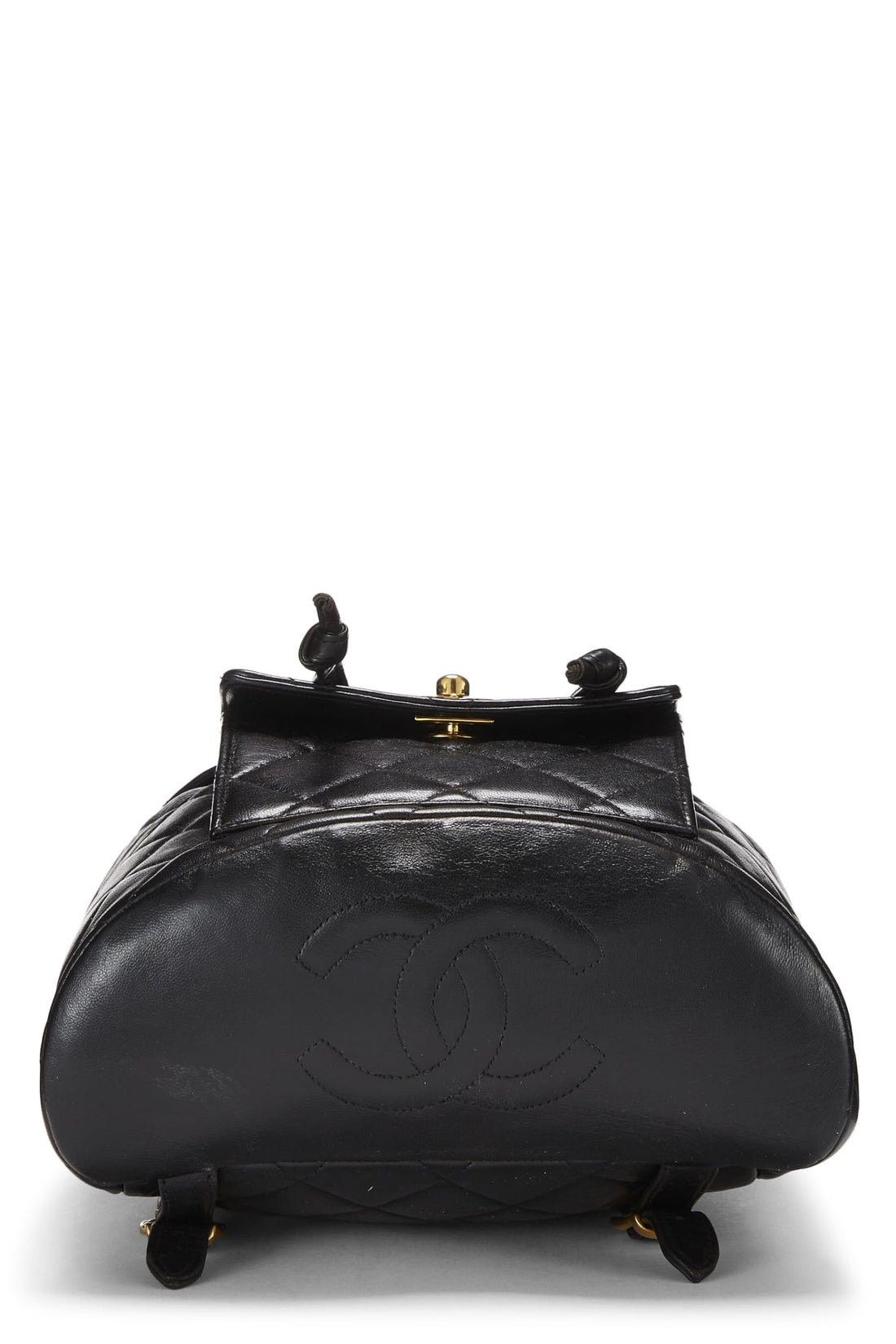 Chanel,  Black Quilted Lambskin 'CC' Classic Backpack Medium, Black
