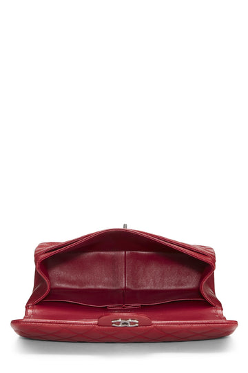 Chanel,  Red Quilted Caviar New Classic Double Flap Jumbo, Red