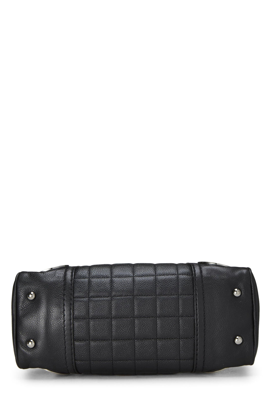 Chanel,  Black Leather Button Dome Satchel, Black