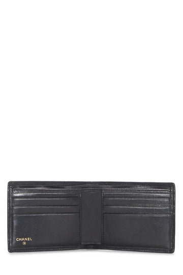 Chanel,  Black Quilted Lambskin Bifold Wallet, Black