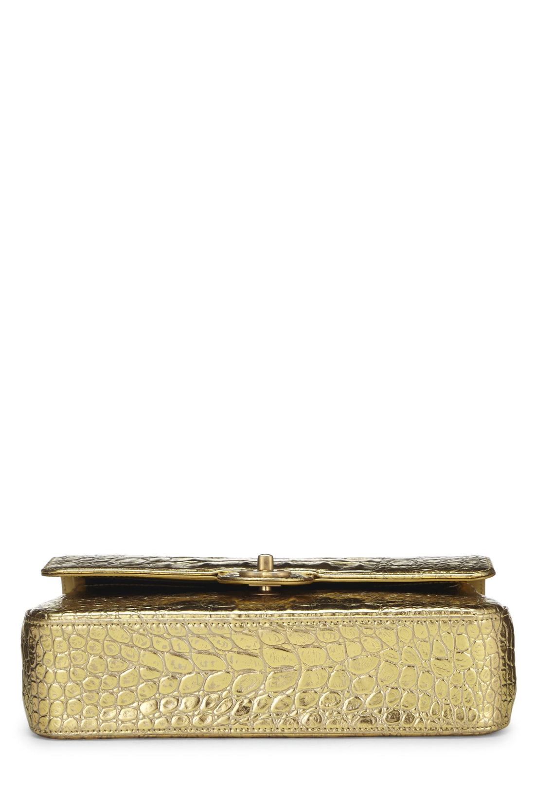 Chanel,  Gold Embossed Classic Double Flap Small, Gold