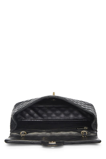 Chanel,  Black Quilted Lambskin Valentine Single Flap Medium, Black