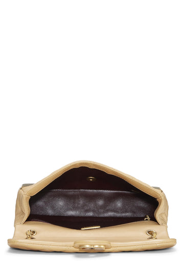 Chanel,  Paris-Cosmopolite Beige Chevron Lambskin Rock the Corner Flap Bag Medium, Beige