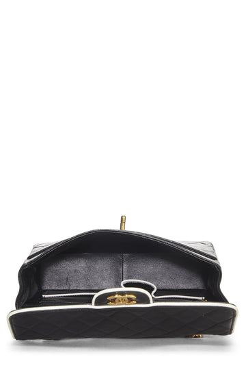 Chanel,  Black Quilted Lambskin Half Flap Small, Black