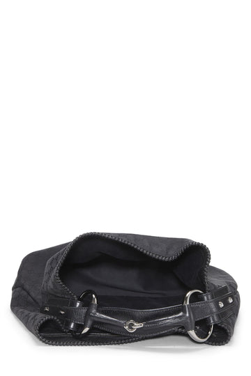 Gucci,  Black Original GG Canvas Horsebit Hobo Large, Black